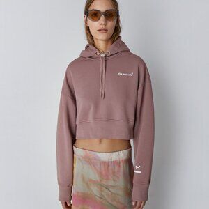 The Arrivals cropped hooded sweatshirt in dusty rose